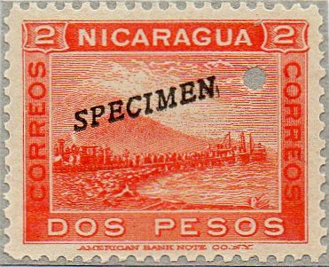 timbres-poste sellos postales stamps Nicaragua Momotombo Volcano & Train 1900